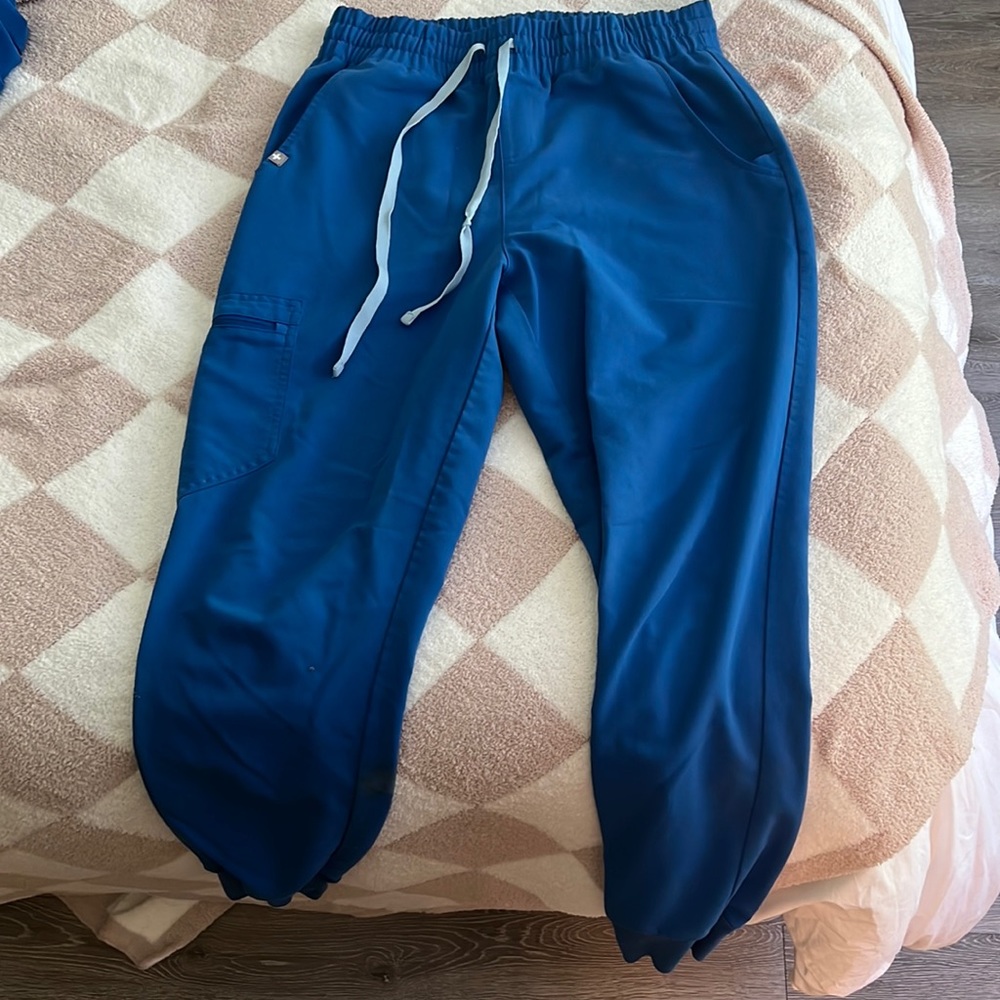High waisted jogger scrubs - royal blue